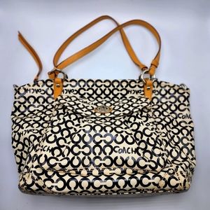 Beautiful Tan Coach Monogram Coated Purse